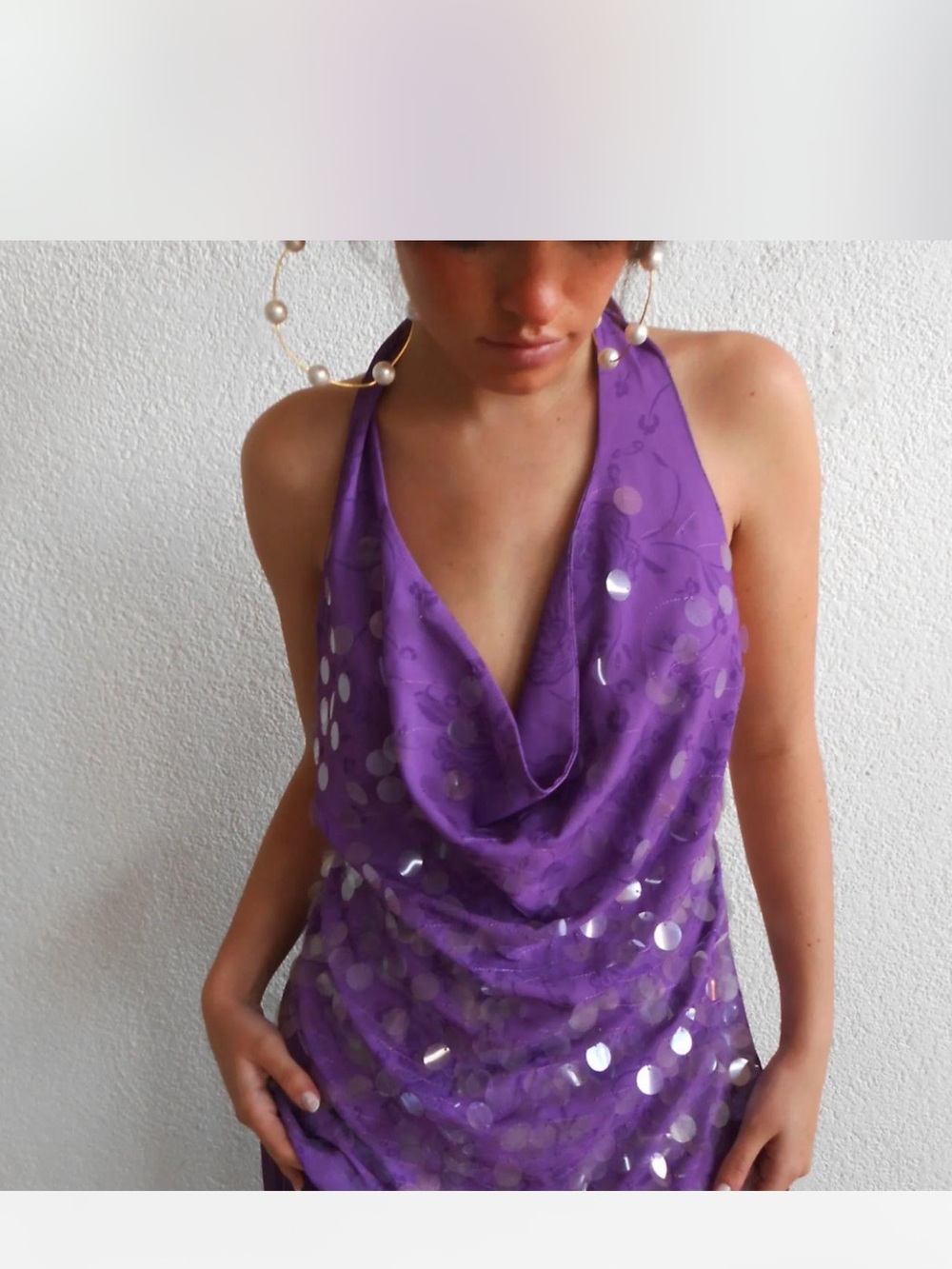 NWT susmies purple sequin top